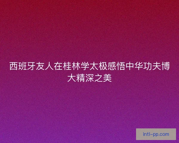 西班牙友人在桂林学太极感悟中华功夫博大精深之美
